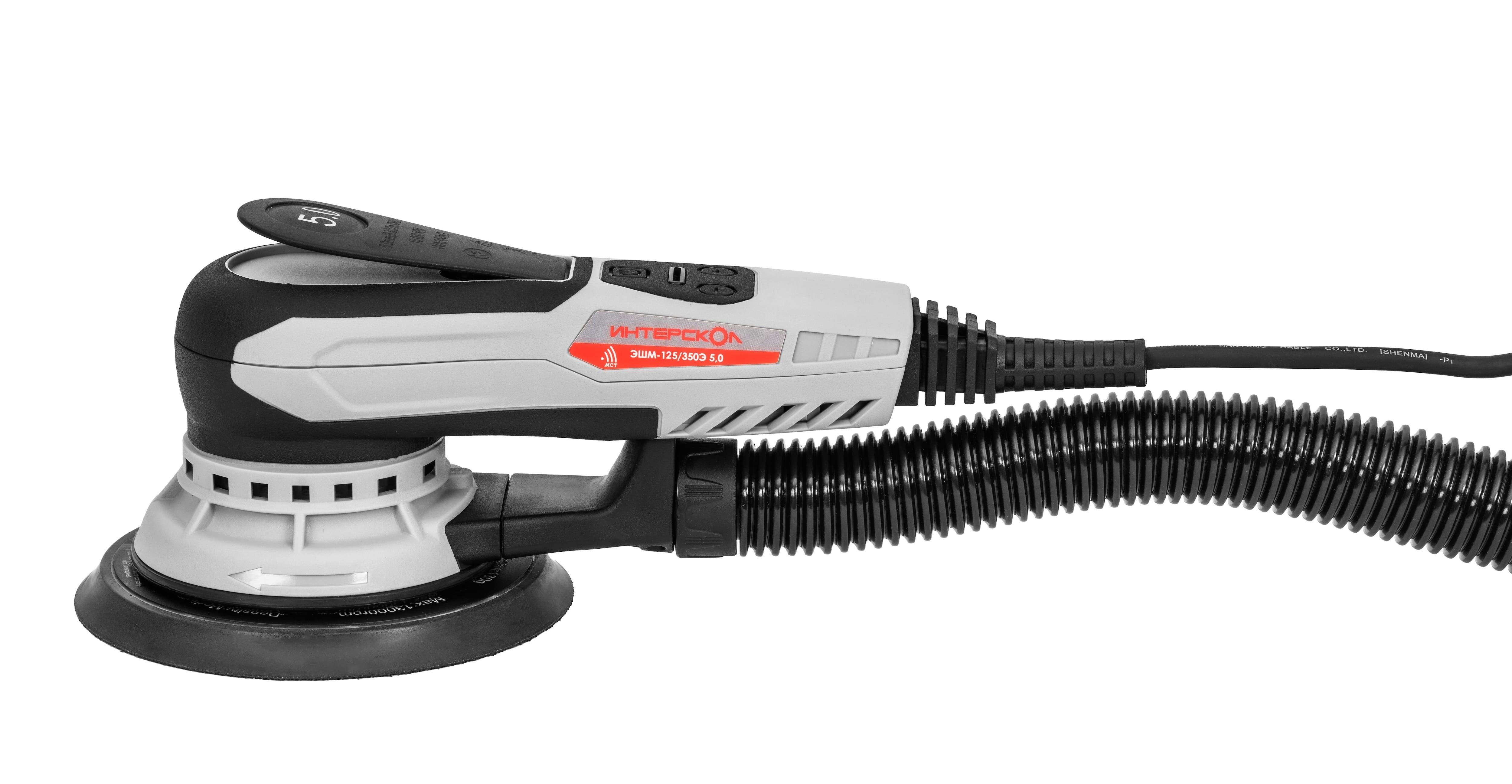 Эксцентриковая шлифмашина ИНТЕРСКОЛ ЭШМ-125/350Э 5,0, 125 мм, 20000 кол/мин (798.1.0.70)
