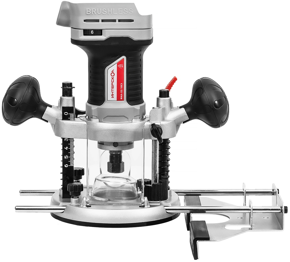 Аккумуляторный фрезер ИНТЕРСКОЛ ФМА-55/18ВЭ, 18 В, 26000 об/мин, 55 мм, с АКБ 2 Ач и ЗУ (695.1.0.70-B2C)