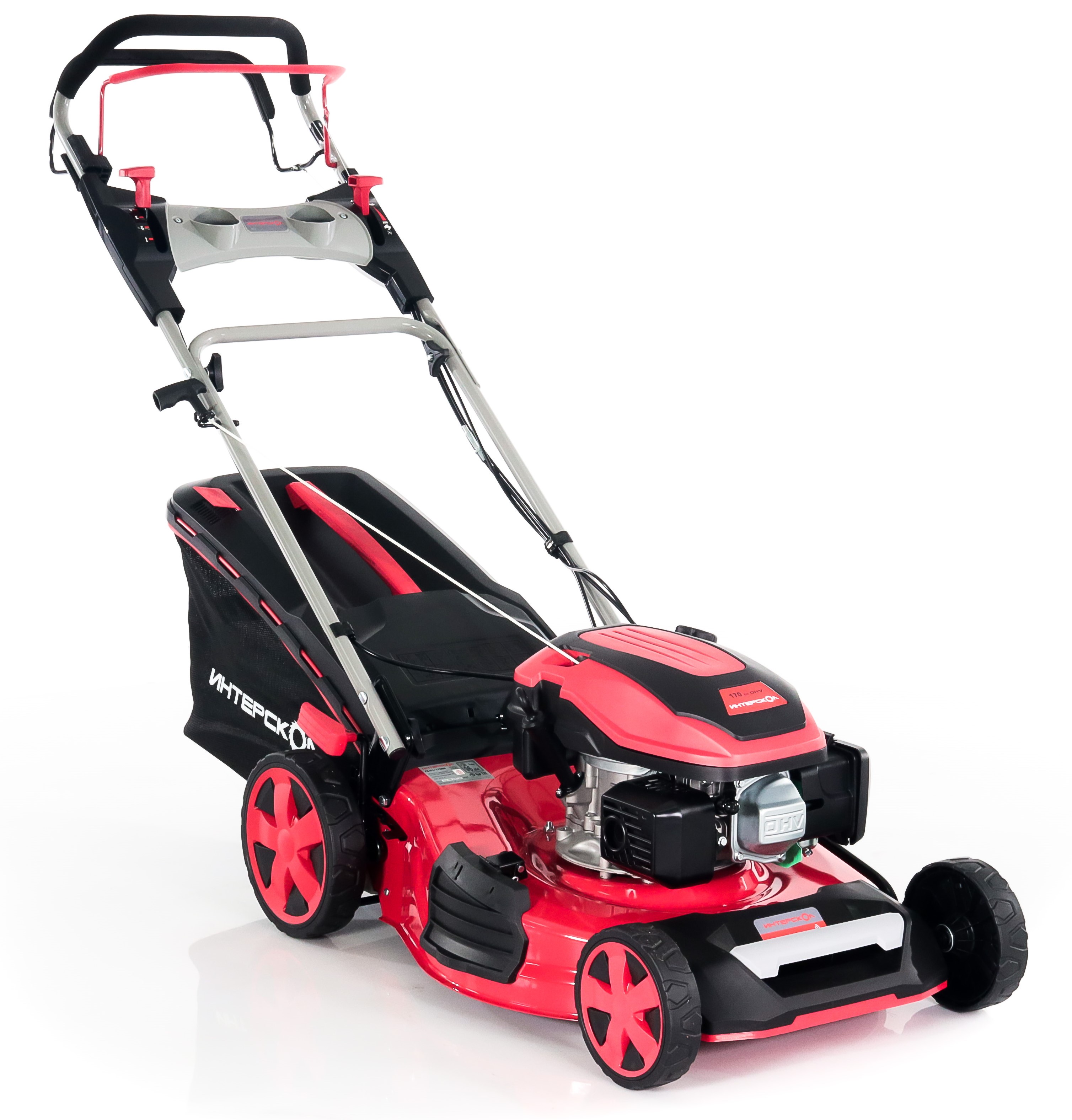 Бензиновая газонокосилка ИНТЕРСКОЛ ГБ-51/170ВБ, 3.94 л.с., 170 см³, 3000 об/мин, 60 л (930.0.0.70)
