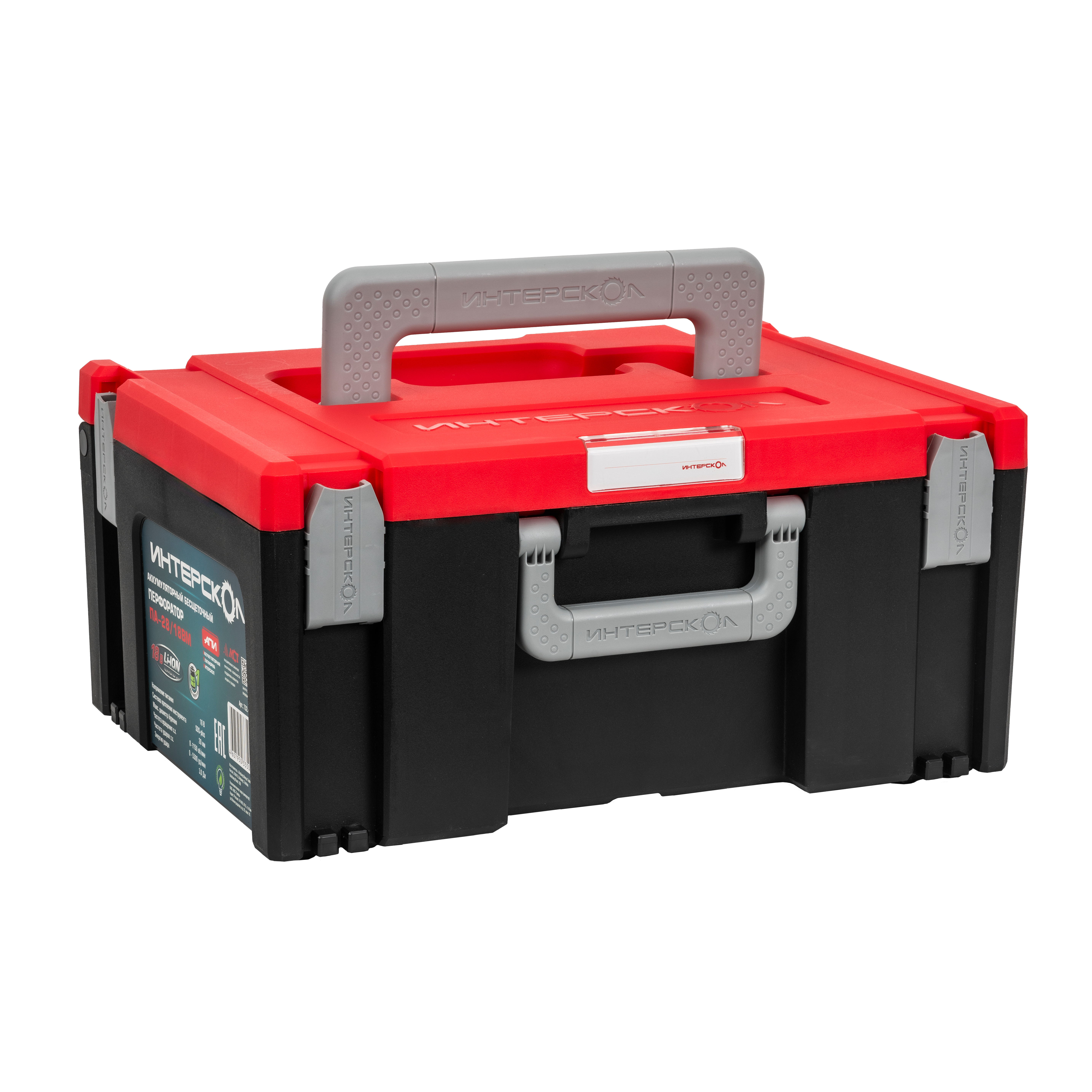 Аккумуляторный перфоратор ИНТЕРСКОЛ ПА-28/18ВM, 18 В, 2.8 Дж, 5300 уд/мин, с АКБ 4 Ач и ЗУ, в кейсе МультиБокс (732.4.1.70)