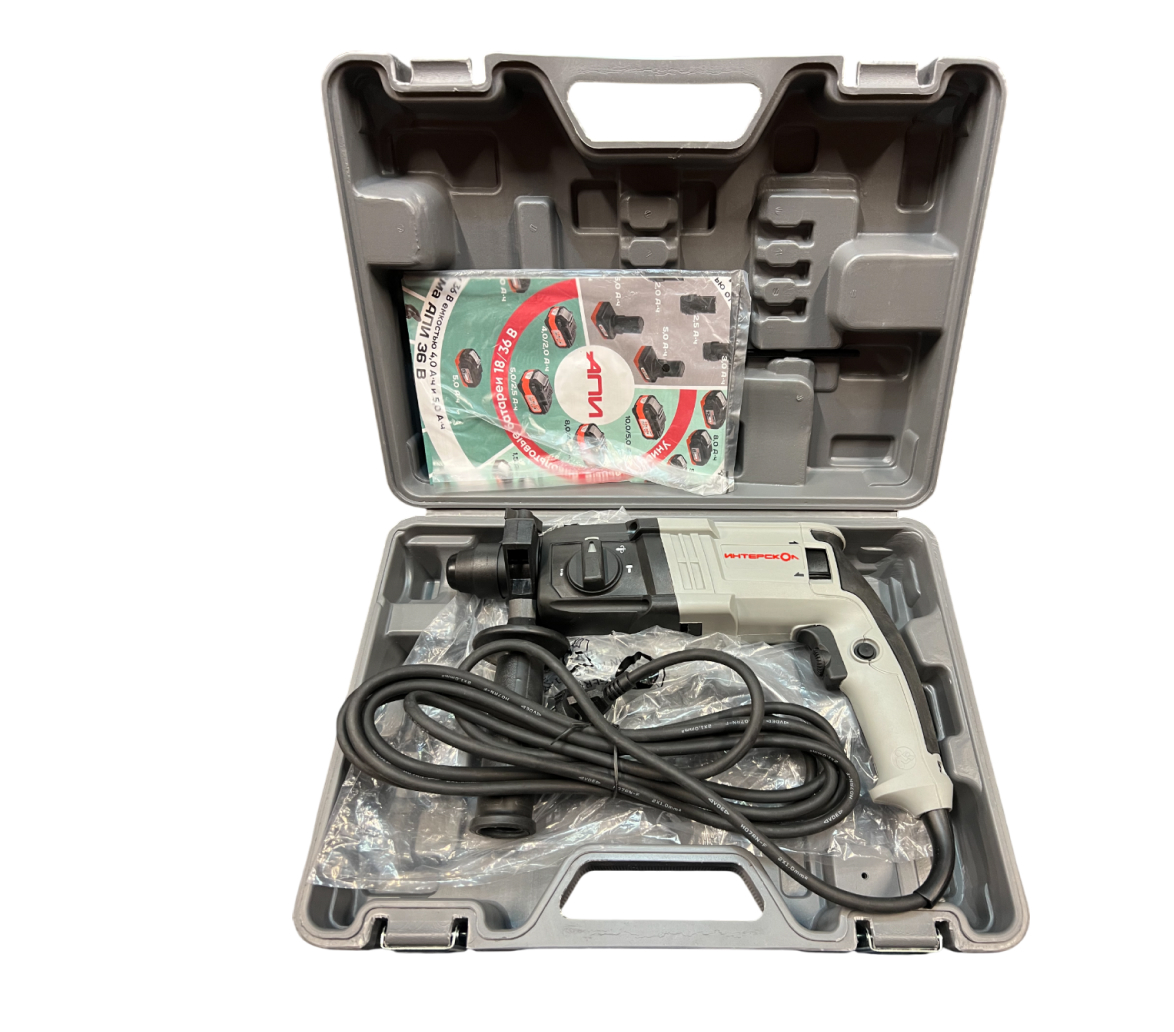 Перфоратор ИНТЕРСКОЛ П-23/650ЭР, 650 Вт, 2.2 Дж, 6300 уд/мин, в кейсе (УЦЕНЕННЫЙ ТОВАР) (593.1.0.70/U)