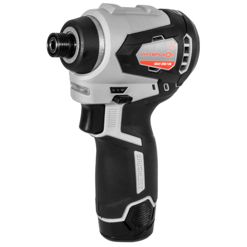 Аккумуляторный ударный шуруповерт ИНТЕРСКОЛ ШАУ-220/12ВЭ, 12 В, 220 Нм, 3200 уд/мин, с 2 АКБ 2 Ач и ЗУ, в кейсе (803.2.2.70)