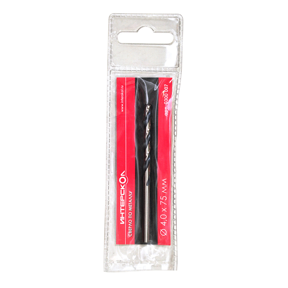 Сверло по металлу ИНТЕРСКОЛ, 4x43x75 мм, 1 шт. (0300.007)