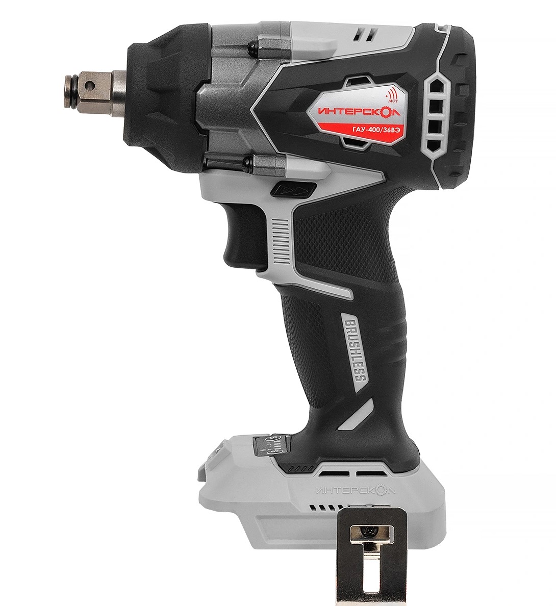 Аккумуляторный ударный гайковерт ИНТЕРСКОЛ ГАУ-400/36ВЭ, 36 В, 400 Нм, 3200 уд/мин, без АКБ и ЗУ (859.0.0.70)